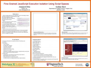 FineGrained Java Script Execution Isolation Using Script Spaces