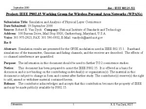 September 2000 doc IEEE 802 15 311 Project