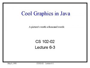 Cool Graphics in Java A pictures worth a