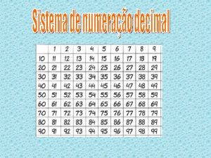 O sistema decimal um sistema de numerao de