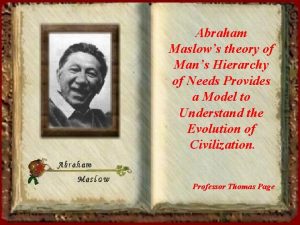 Abraham Maslows theory of Mans Hierarchy of Needs