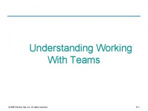 Understanding Working With Teams 2008 Prentice Hall Inc