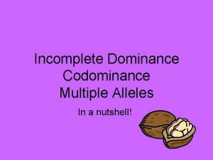 Incomplete Dominance Codominance Multiple Alleles In a nutshell