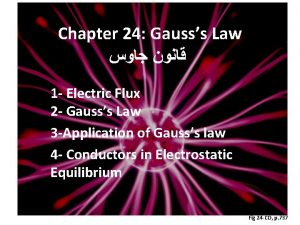 Chapter 24 Gausss Law 1 Electric Flux 2