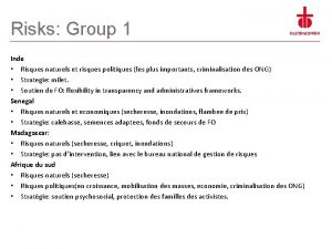 Risks Group 1 Inde Risques naturels et risques