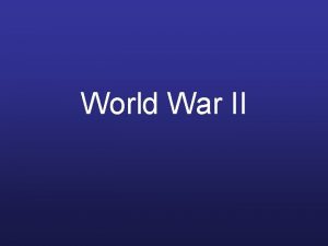 World War II Origins of World War II