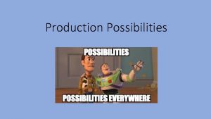 Production Possibilities Production possibilities curve Just like individuals