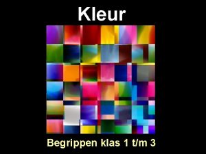 Kleur Begrippen klas 1 tm 3 De zon