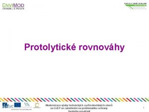 Protolytick rovnovhy Modernizace vuky technickch a prodovdnch obor