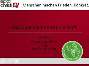 Menschen machen Frieden Konkret Stationen einer Partnerschaft 25