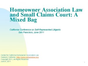 Homeowner Association Law and Small Claims Court A