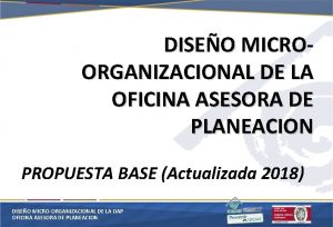 DISEO MICROORGANIZACIONAL DE LA OFICINA ASESORA DE PLANEACION