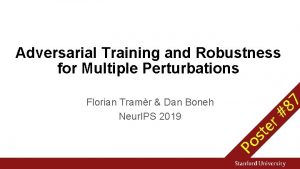 Adversarial Training and Robustness for Multiple Perturbations Florian