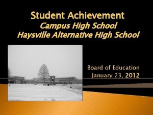 Student Achievement Campus High School Haysville Alternative High