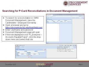 Searching for PCard Reconciliations in Document Management To