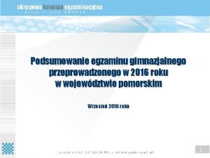 Podsumowanie egzaminu gimnazjalnego przeprowadzonego w 2016 roku w