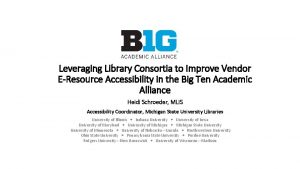 Leveraging Library Consortia to Improve Vendor EResource Accessibility