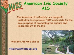 American Iris Society AIS The American Iris Society
