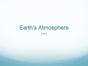 Earths Atmosphere Unit 2 KWL What I KNOW
