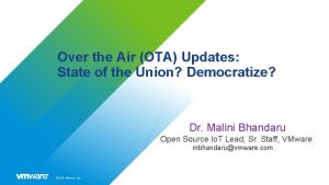 Over the Air OTA Updates State of the