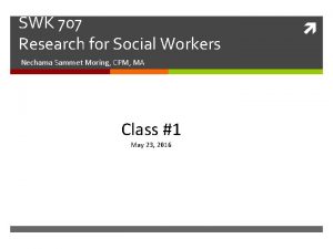 SWK 707 Research for Social Workers Nechama Sammet