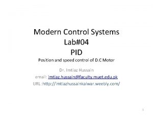 Modern Control Systems Lab04 PID Position and speed