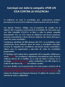 Concluy con xito la campaa POR UN ICEA