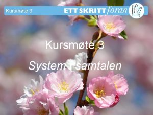 Kursmte 3 System i samtalen Ett skritt foran