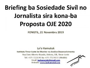 Briefing ba Sosiedade Sivl no Jornalista sira konaba