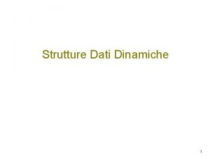 Strutture Dati Dinamiche 1 Che cos una struttura