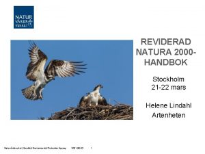 REVIDERAD NATURA 2000 HANDBOK Stockholm 21 22 mars