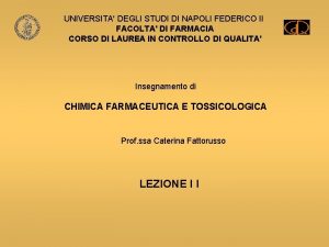 UNIVERSITA DEGLI STUDI DI NAPOLI FEDERICO II FACOLTA