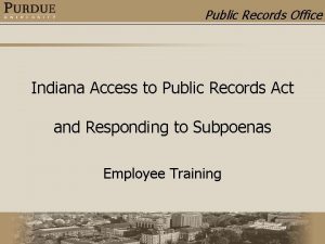 Public Records Office Indiana Access to Public Records