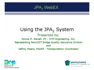 JPA 2 Web EX Using the JPA 2