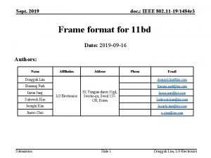 Sept 2019 doc IEEE 802 11 191484 r