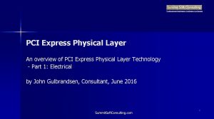 Professional Hardware Software CoDesign PCI Express Physical Layer
