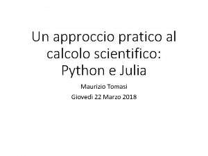 Un approccio pratico al calcolo scientifico Python e