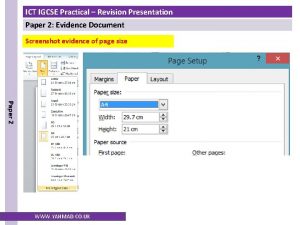 ICT IGCSE Practical Revision Presentation Paper 2 Evidence