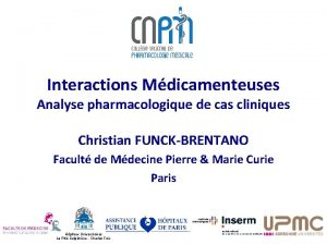 Interactions Mdicamenteuses Analyse pharmacologique de cas cliniques Christian