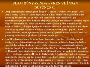 SLAM DNYASINDA EVREN VE NSAN DNCES n n