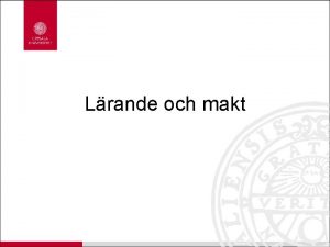 Lrande och makt Den reflekterande samverkanspraktikern Den som