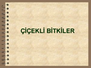 EKL BTKLER iekli bitkilerde reme ieklerle salanr iein