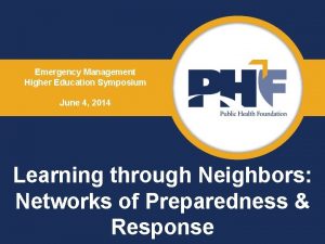 Emergency Management Higher Education Symposium June 4 2014