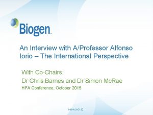 An Interview with AProfessor Alfonso Iorio The International