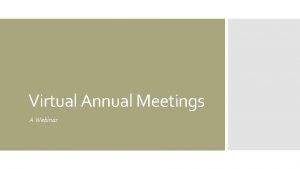 Virtual Annual Meetings A Webinar The Episcopal Church