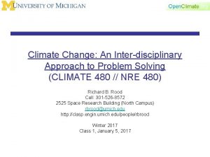 Climate Change An Interdisciplinary Approach to Problem Solving