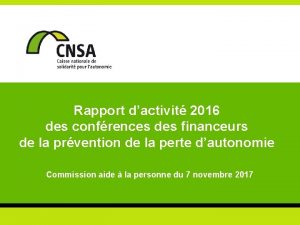 Rapport dactivit 2016 des confrences des financeurs de