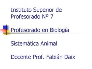 Instituto Superior de Profesorado N 7 Profesorado en