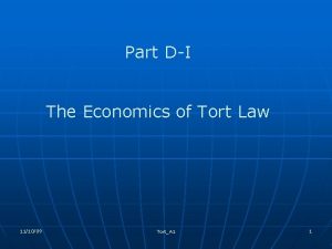 Part DI The Economics of Tort Law 111009