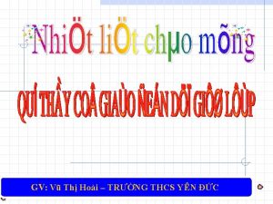 GV V Th Hoi TRNG THCS YN C